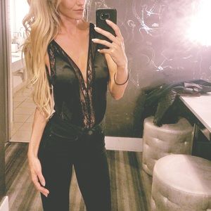 Gooseberry Intimates Black Bodysuit